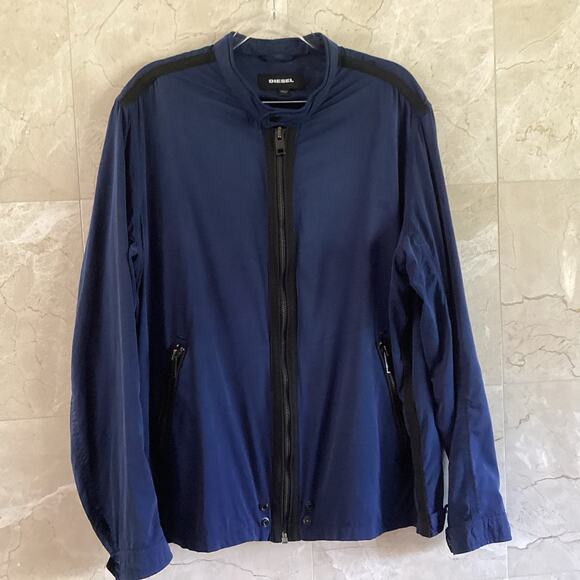 Diesel Zip Track Jacket - XL Navy Minimalist Lightweight Casual Streetwear $325 - Picture 2 of 11